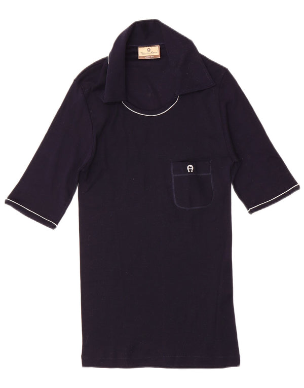 Polo da uomo Etienne Aigner IT 50 medio in cotone blu navy