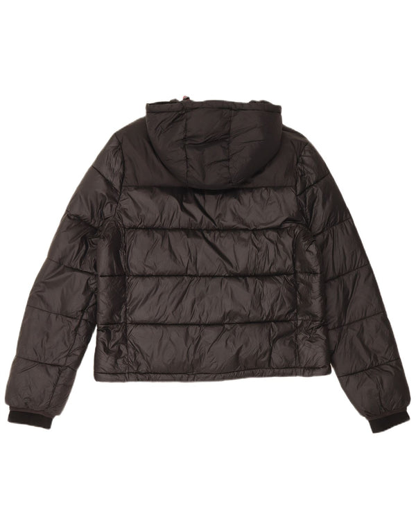 Giacca imbottita con cappuccio da donna Jack Wills UK 12 media nera in poliammide