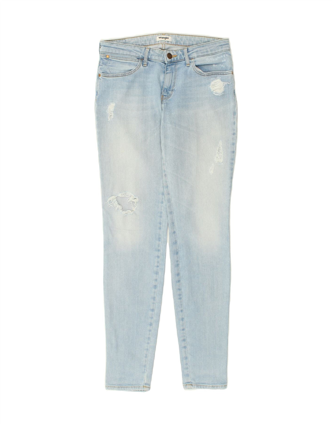 WRANGLER Womens Distressed Slim Jeans W28 L30 Blue | Vintage Wrangler | Thrift | Second-Hand Wrangler | Used Clothing | Messina Hembry 