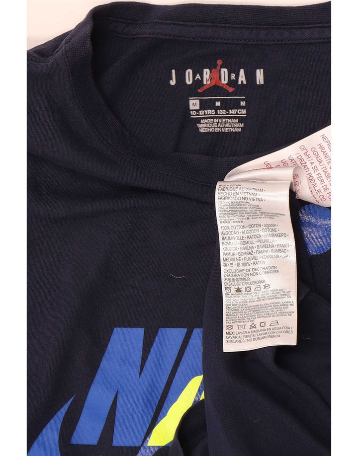 T-shirt grafica Jordan da bambino, 10-11 anni, in cotone blu navy medio
