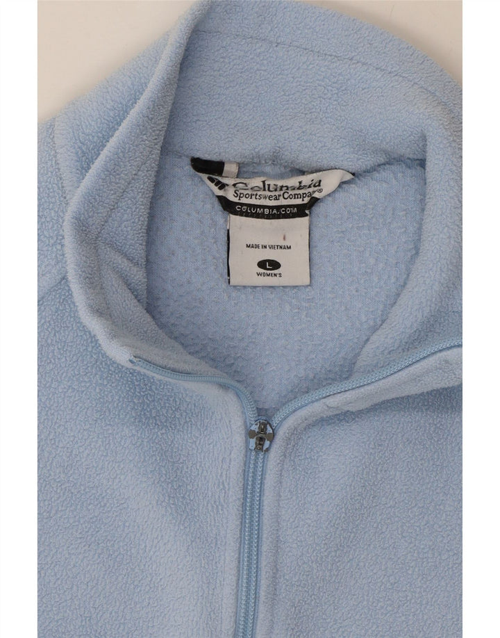 COLUMBIA Womens Fleece Jacket UK 16 Large Blue Polyester Vintage Columbia and Second-Hand Columbia from Messina Hembry 