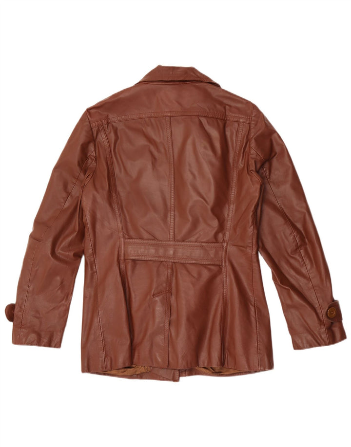 Giacca in Pelle Donna VINTAGE IT 42 Marrone Medio