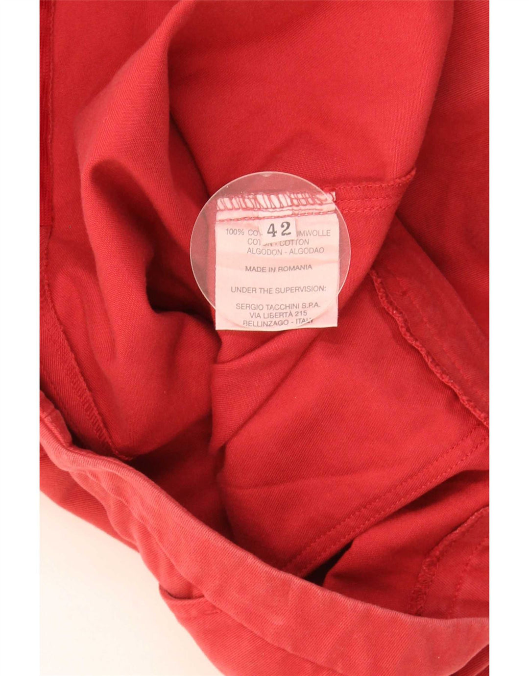 Gonna a trapezio da donna Sergio Tacchini IT 42 media W30 cotone rosso