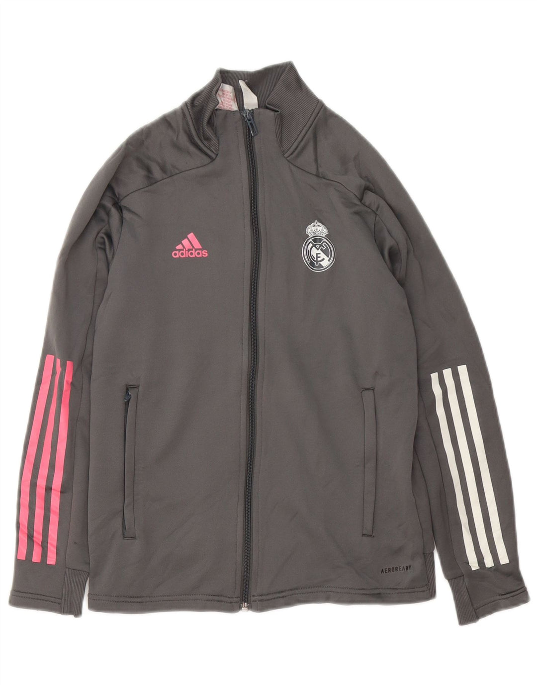 Giacca ADIDAS per ragazze Real Madrid, tuta da ginnastica, 11-12 anni, poliestere grigio