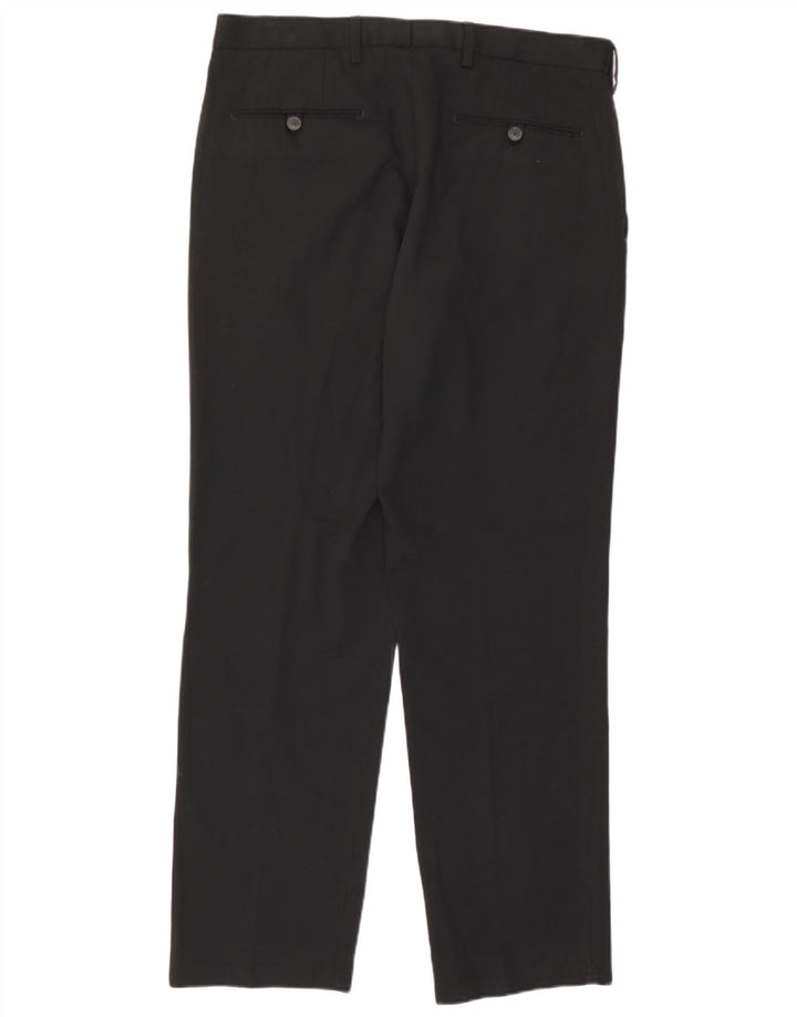 Pantaloni casual vestibilità regolare da uomo Marks & Spencer W34 L31 poliestere nero
