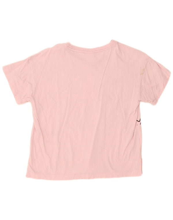 T-shirt grafica da donna Champion Top UK 14 grande cotone rosa