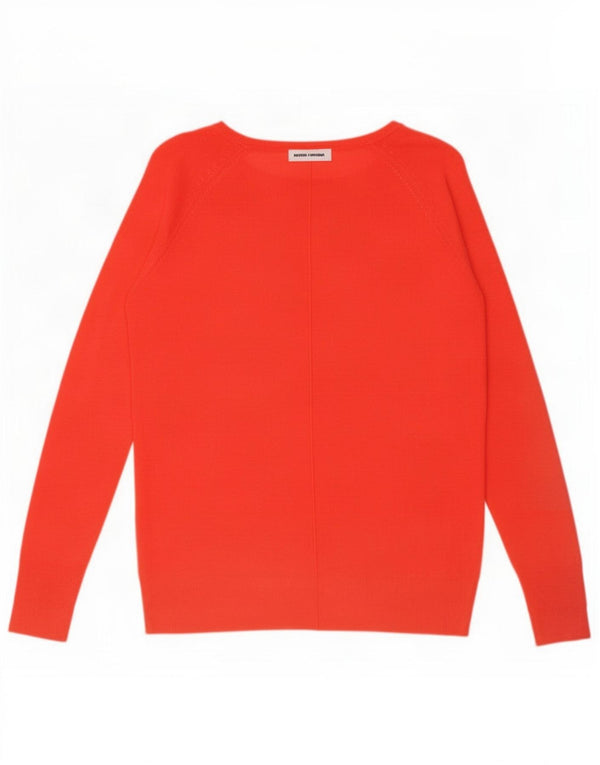 Maglione Zara da donna con scollo a barca UK 10 piccolo viscosa arancione