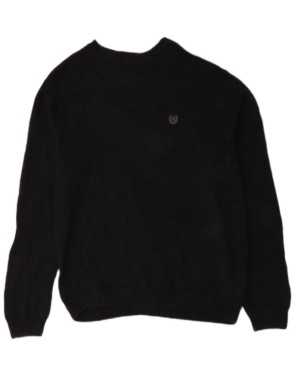 Maglione da uomo con scollo a barca Chaps XL in cotone blu navy