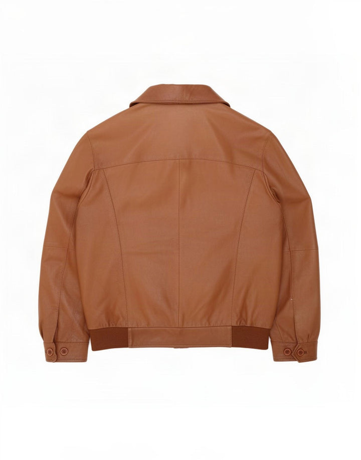 Giacca in pelle bomber da uomo Bugatti IT 50 grande marrone