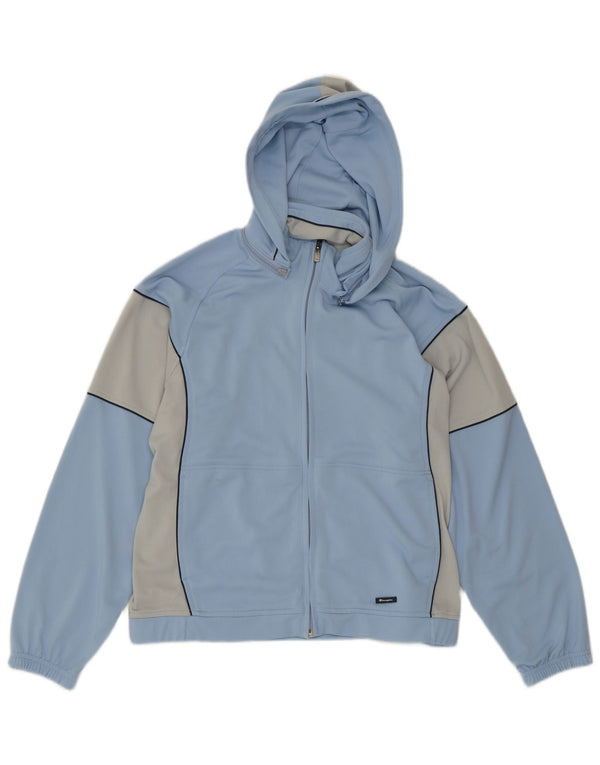 Giacca da tuta da uomo con cappuccio Champion, poliestere color block blu medio