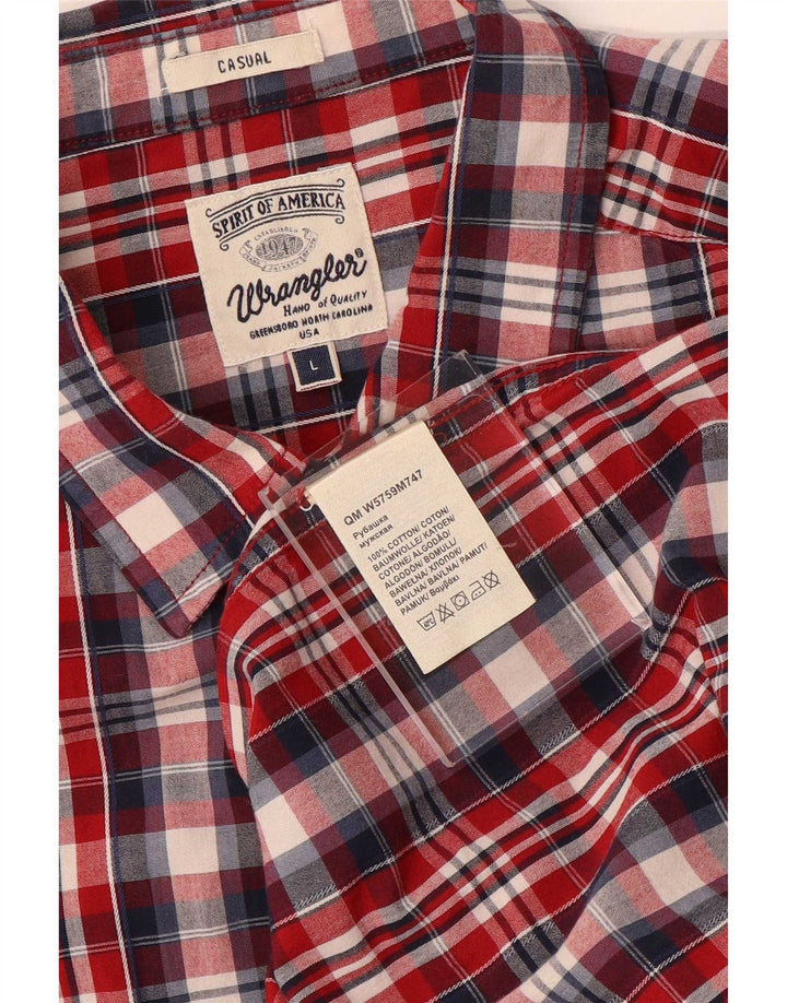 Camicia da uomo Wrangler in cotone a quadri rossi grandi