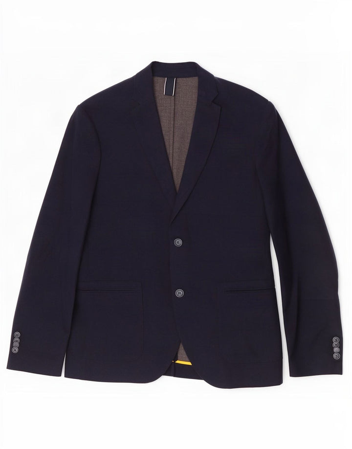 Giacca blazer da uomo a 2 bottoni Sisley IT 52 XL in cotone blu navy
