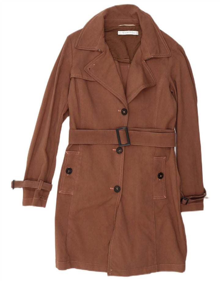 Trench da donna Marella UK 10 piccolo cotone marrone