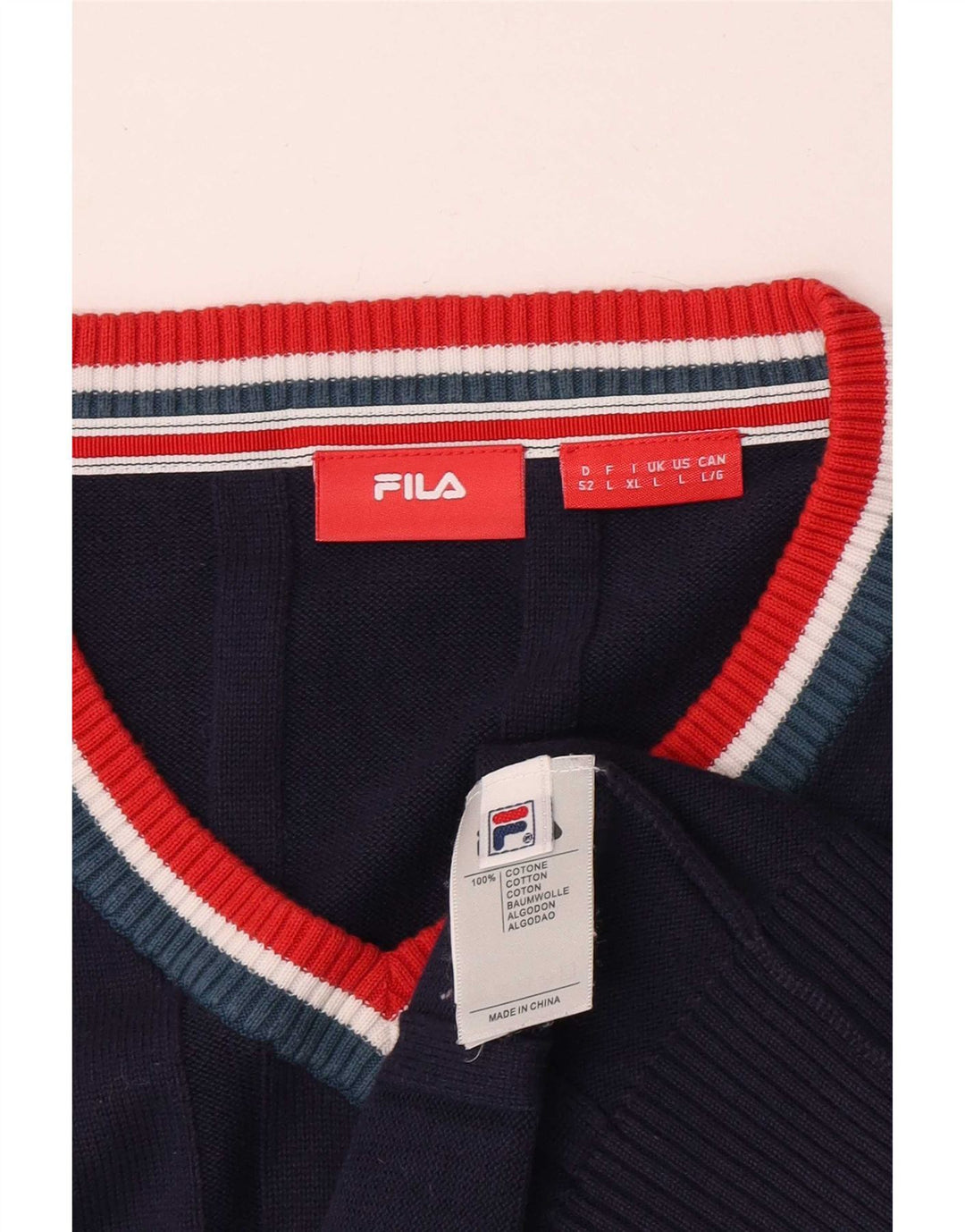 Canottiera da uomo Fila Canotta grande in cotone color block blu navy