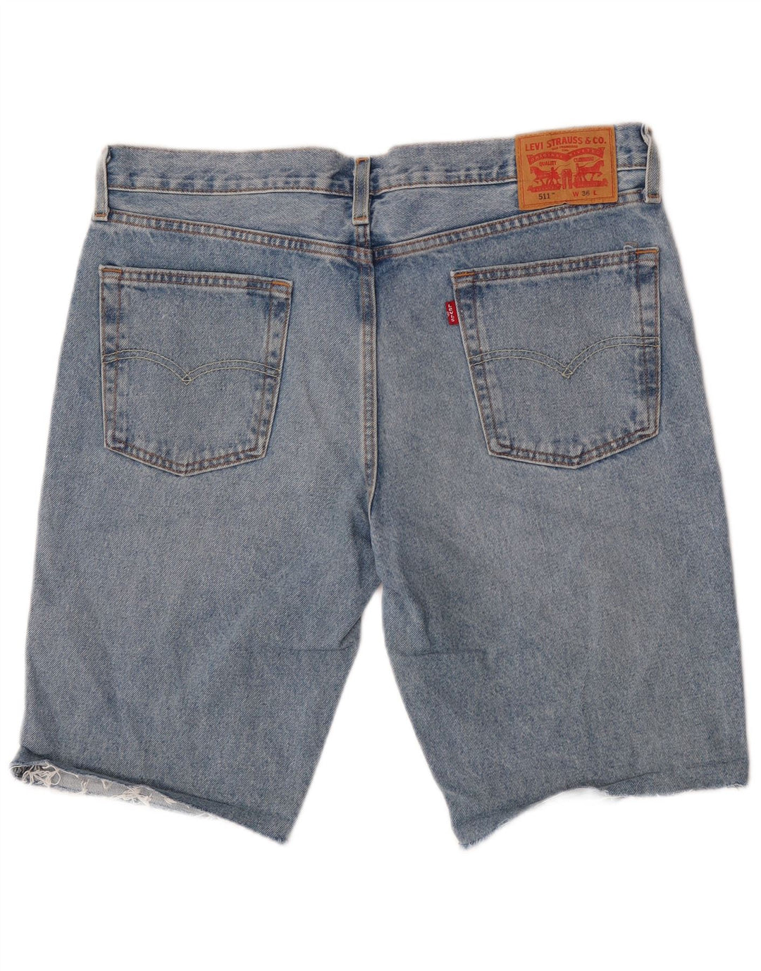 Pantaloncini di jeans Levi's 511 da uomo W36 grandi in cotone blu