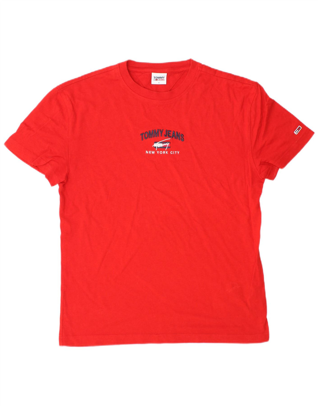 TOMMY HILFIGER T-shirt grafica da uomo Top piccola in cotone rosso
