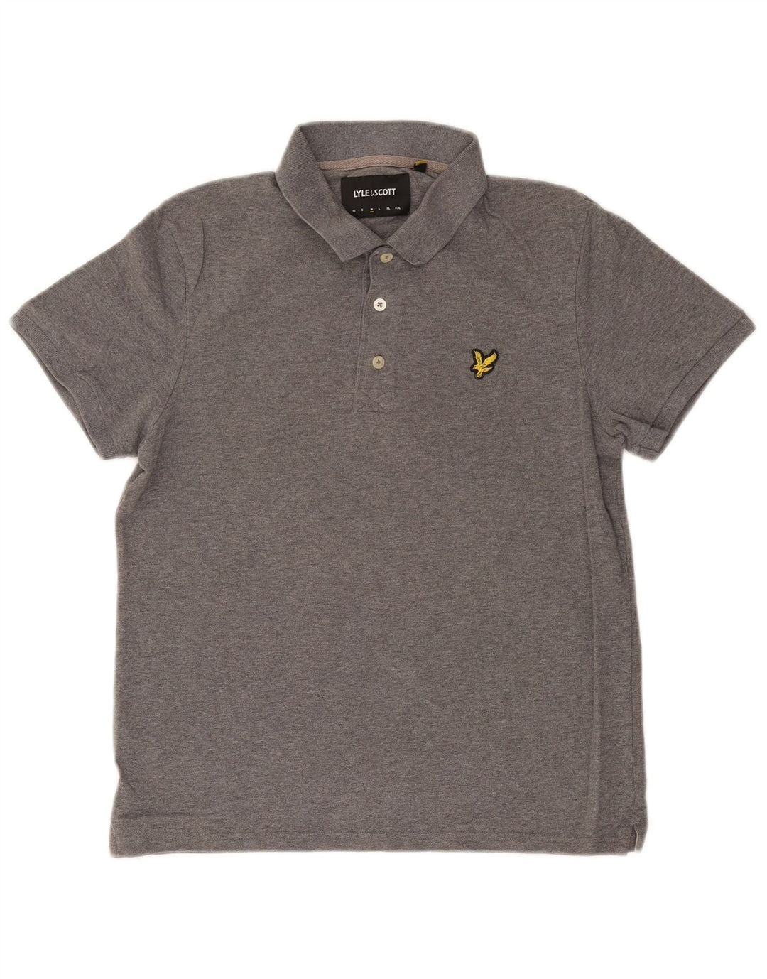 Polo da uomo Lyle & Scott in cotone chiazzato grigio medio