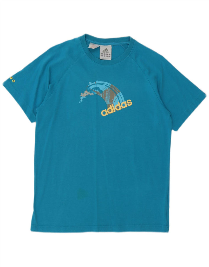 T-shirt grafica da ragazzo Adidas Top 15-16 anni in poliestere blu