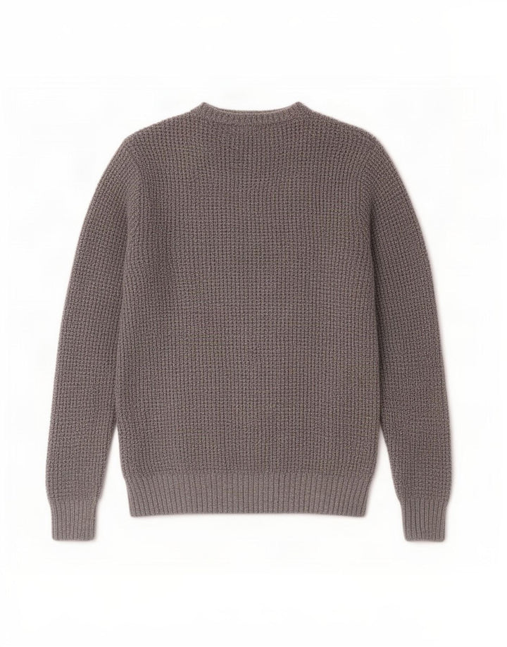 Maglione maglione girocollo da uomo Marks & Spencer in cotone grigio medio