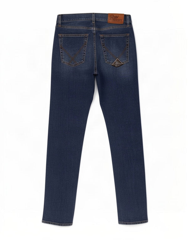 Jeans slim da uomo Roy Rogers W33 L31 cotone blu navy