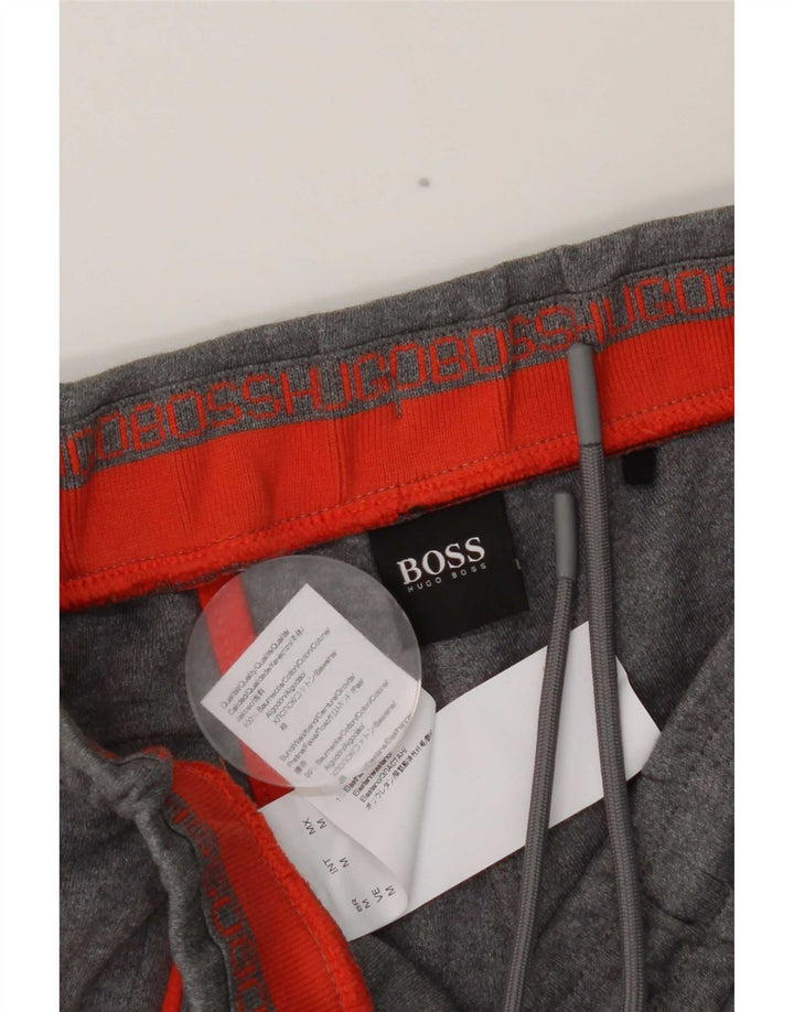 Pantaloni da tuta con grafica da uomo Hugo Boss in cotone grigio medio
