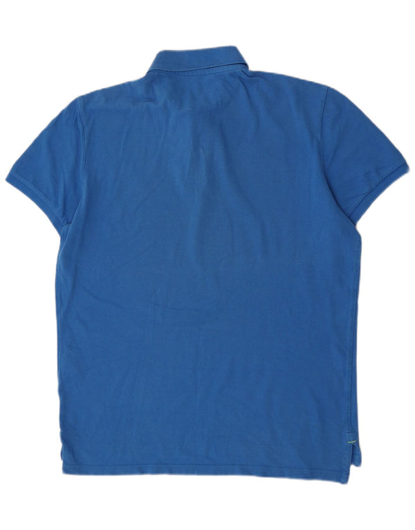 Polo da uomo a maniche corte, vestibilità atletica, American Eagle, grande, in cotone blu