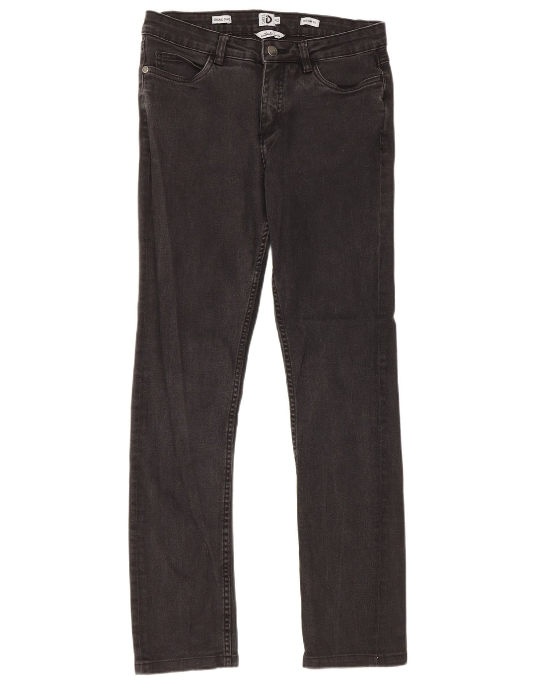 Jeans dritti vestibilità regolare da donna di Dack IT 42 medio W28 L28 cotone nero