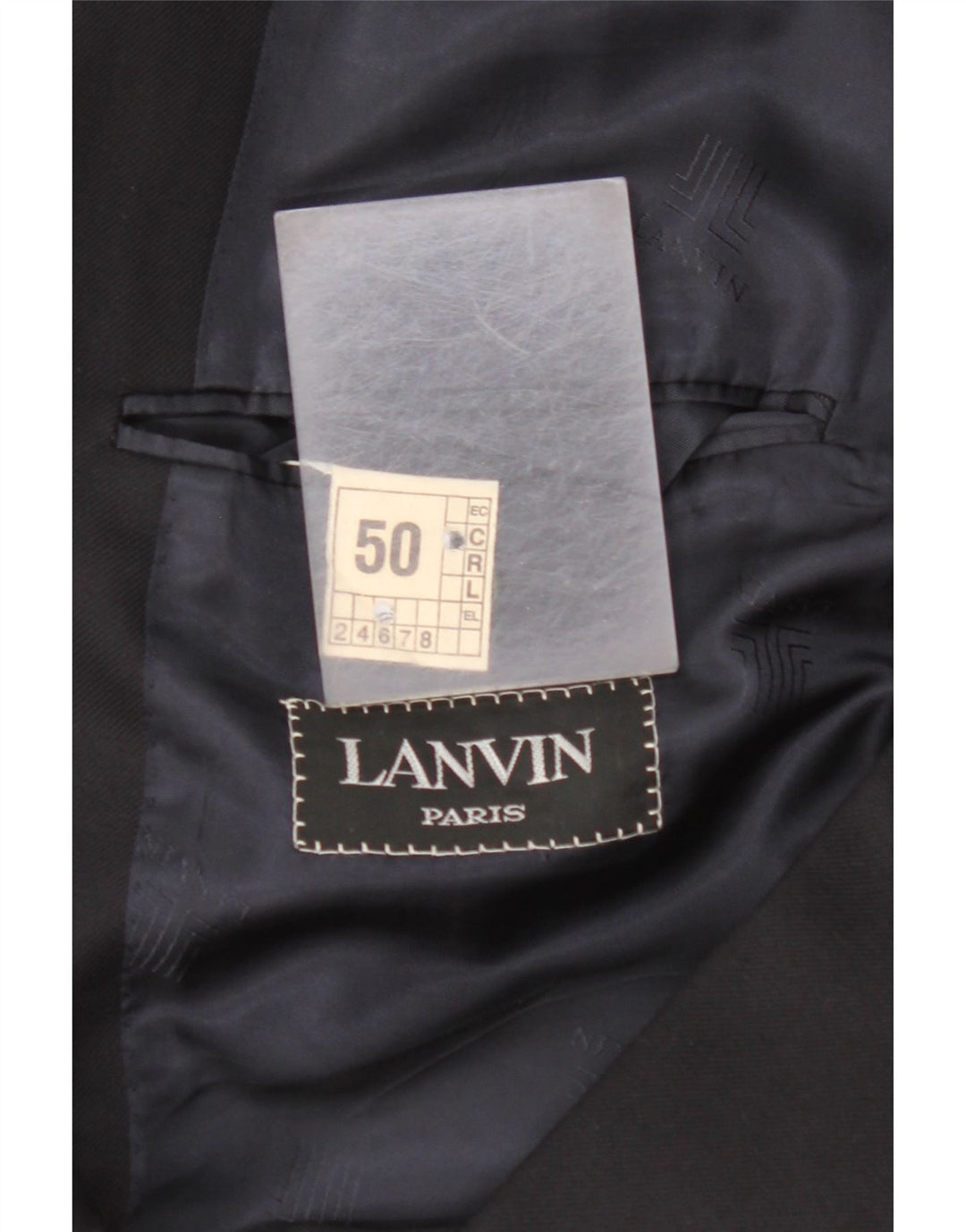 Giacca blazer doppiopetto da uomo LANVIN EU 50 grande nera in lana vergine