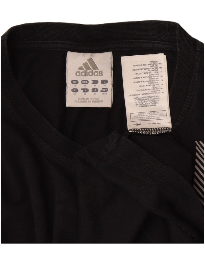 T-shirt grafica da uomo Adidas Top in cotone nero medio