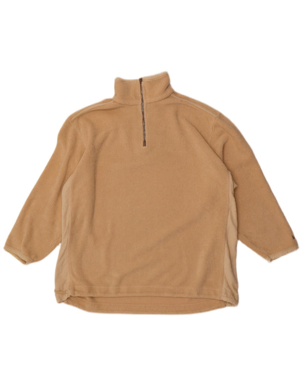 Maglione in pile da uomo Mustang con zip e collo, grande, in poliestere color block beige