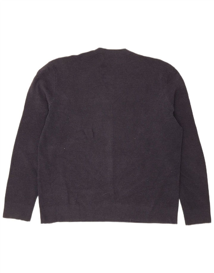 Maglione maglione girocollo da uomo Marks & Spencer grande poliestere blu navy