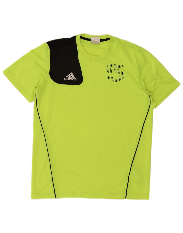 T-shirt grafica da uomo Adidas Top in poliestere color block verde medio