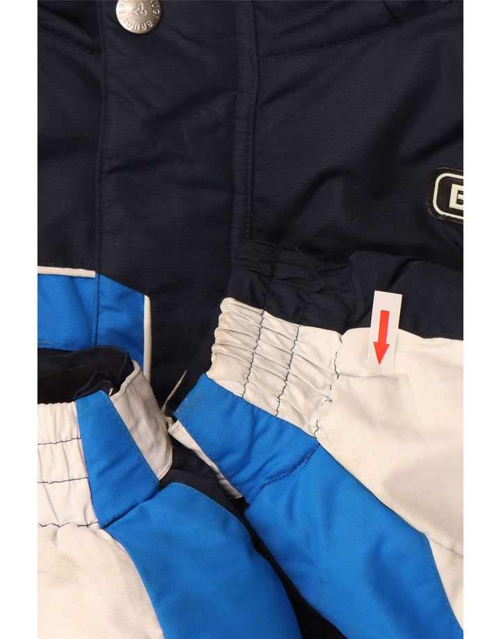 Giacca da sci con cappuccio da uomo Brugi Large blu color block in poliammide