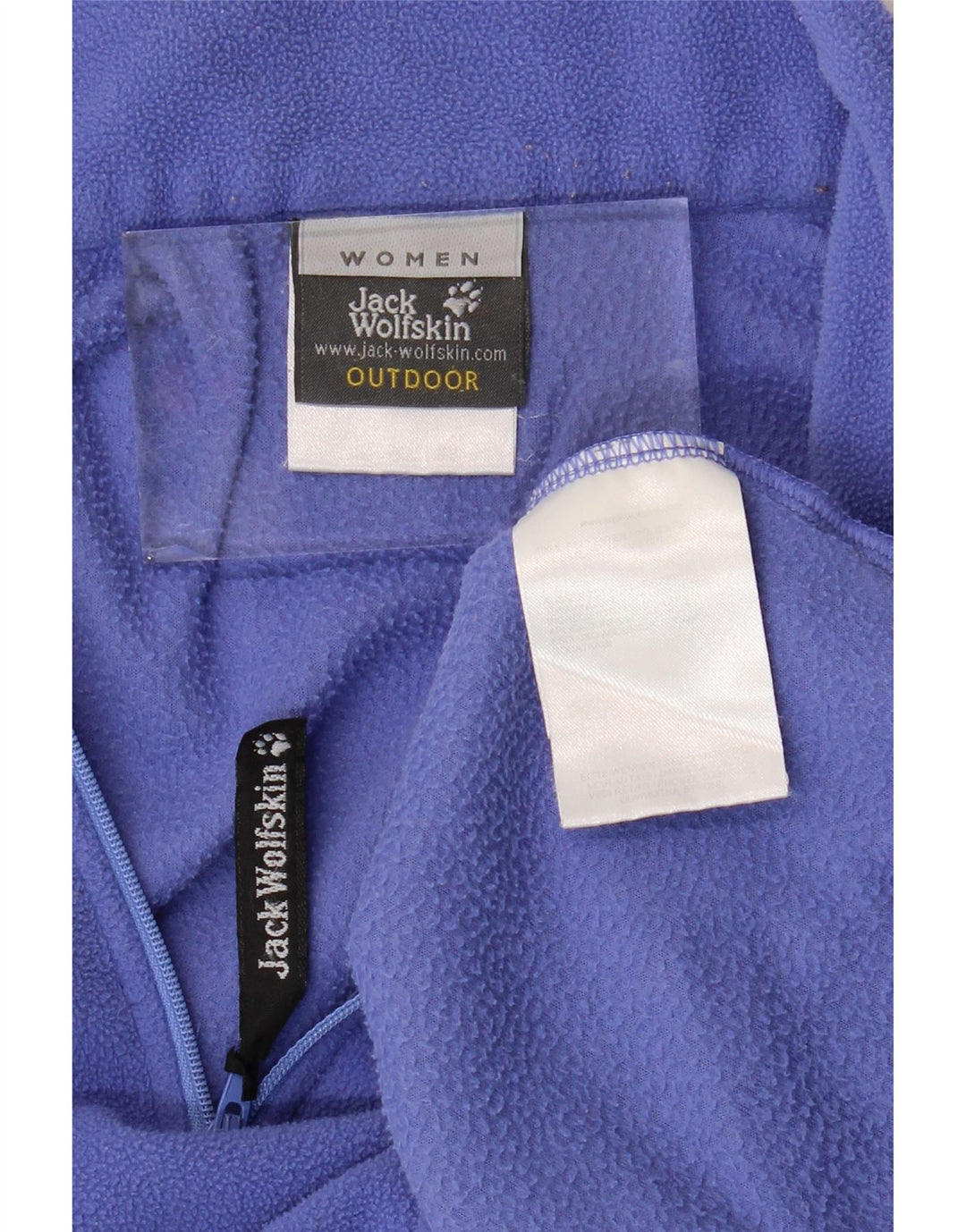 JACK WOLFSKIN Maglione in pile da donna con collo e zip UK 12 Poliestere viola medio