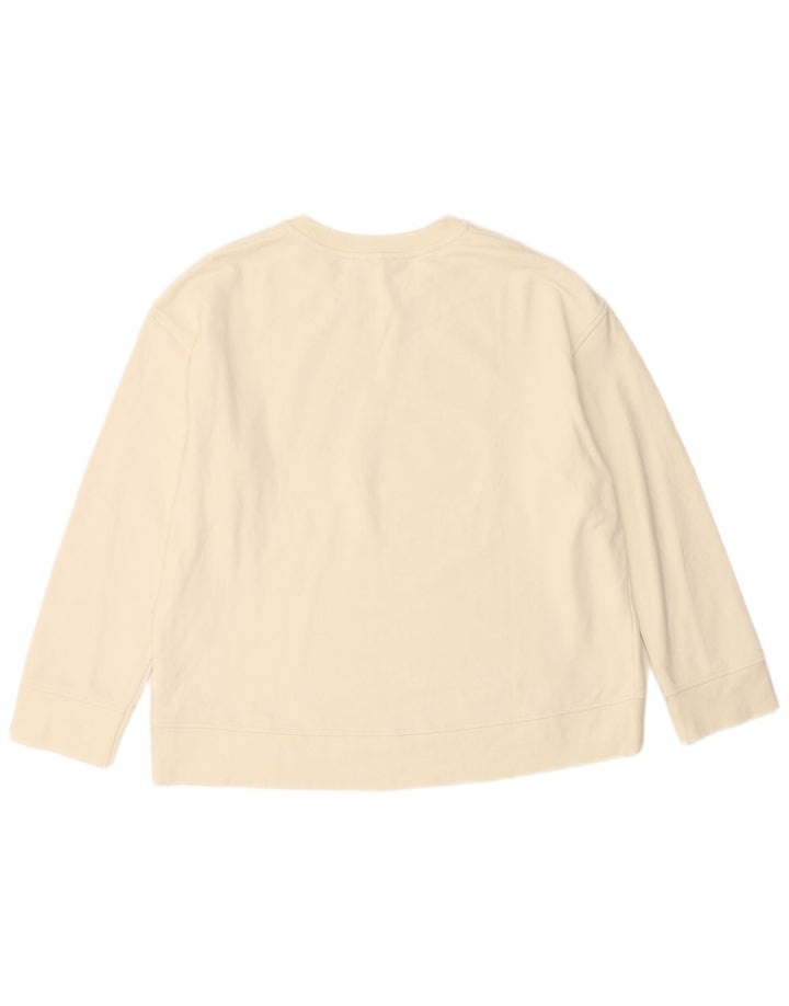 JIGSAW Felpa con grafica oversize da donna UK 16 Large Bianco sporco