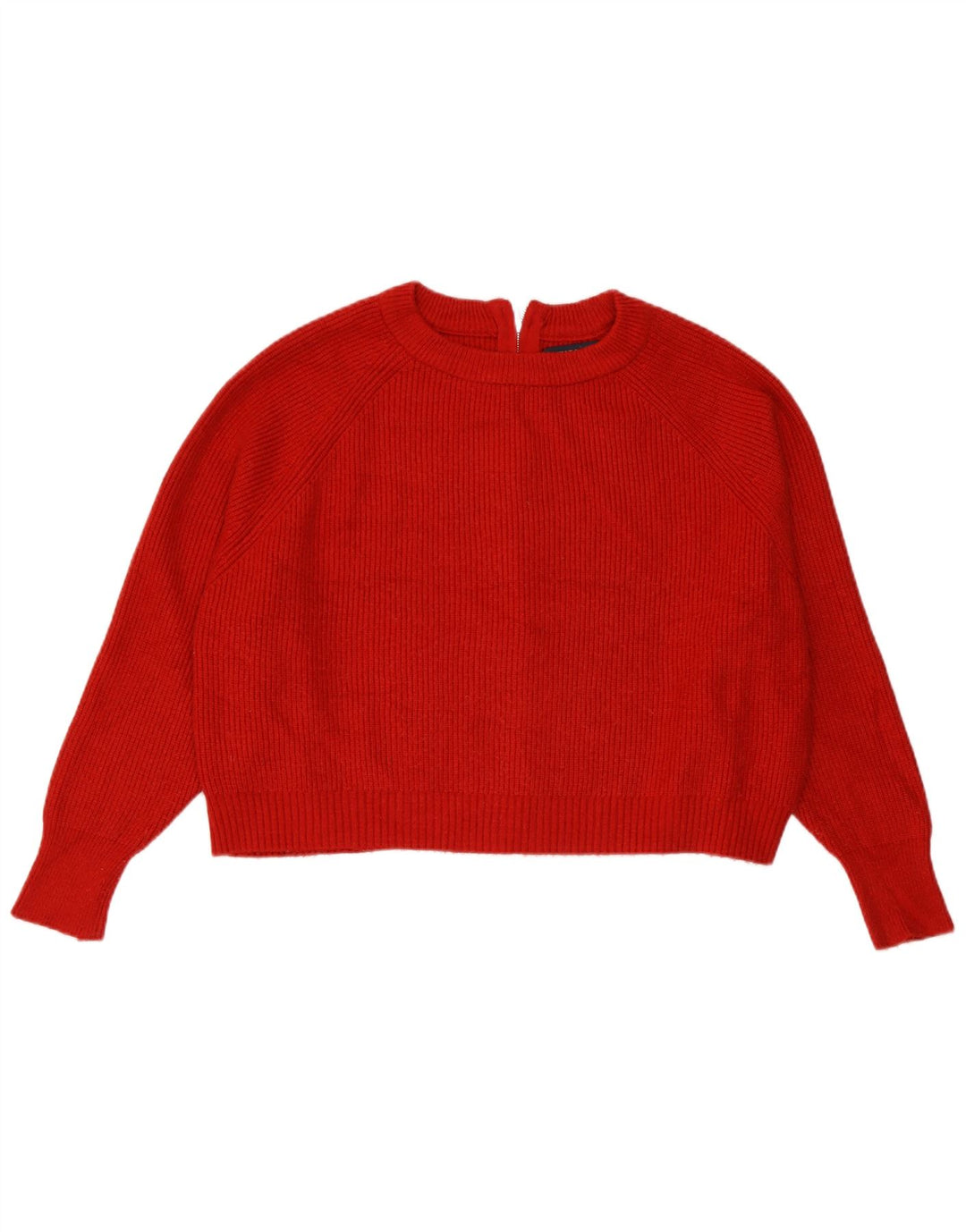 Maglione cardigan oversize corto da donna Zara UK 10 piccolo rosso viscosa