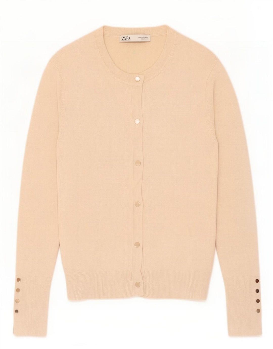 Maglione cardigan da donna Zara UK 12 Viscosa beige medio