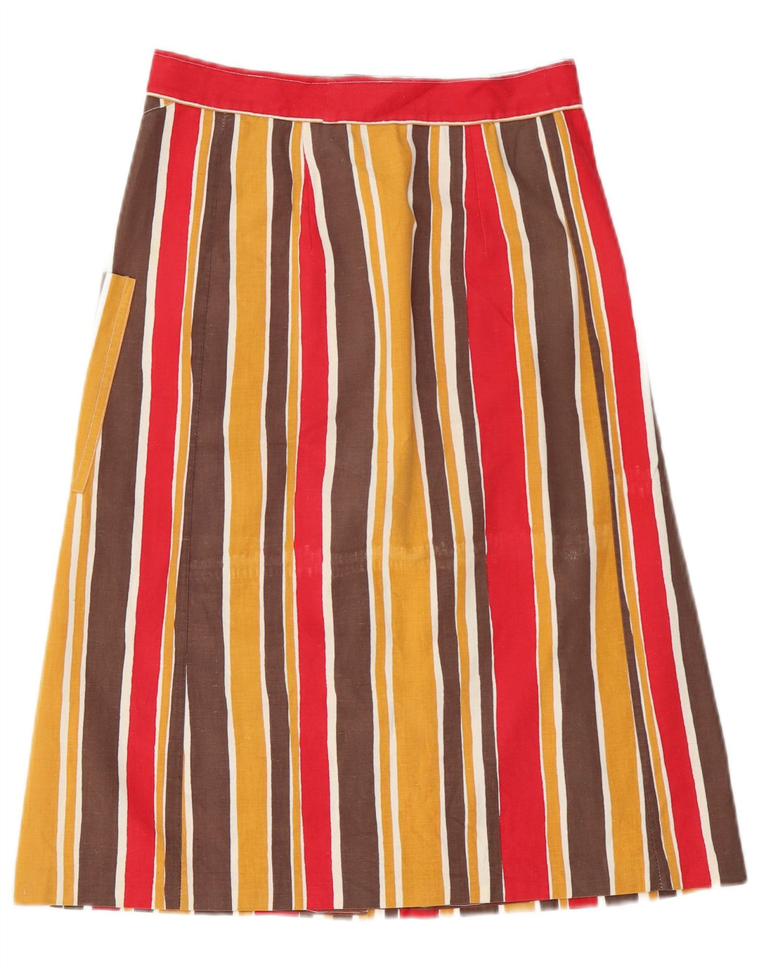 Gonna a trapezio da donna vintage W26 piccola a righe multicolore