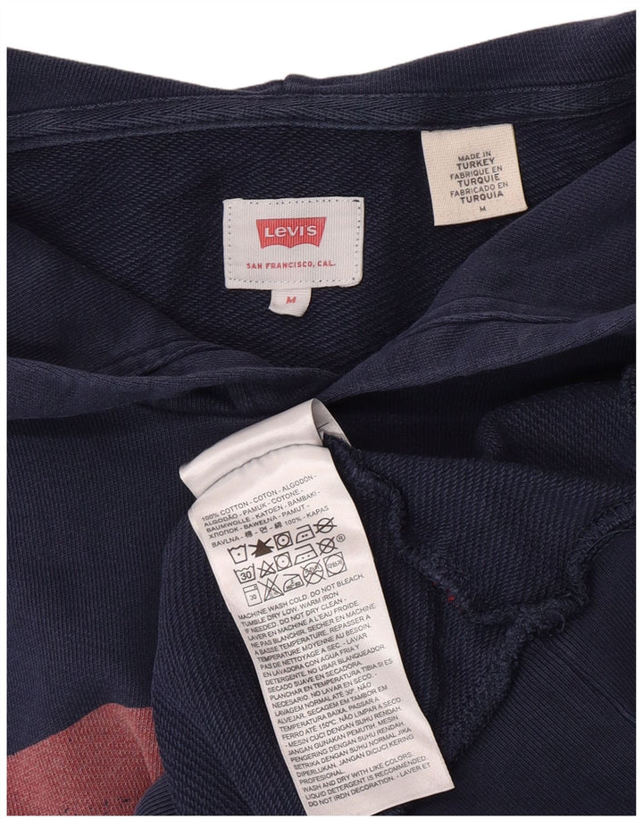 Maglione con cappuccio grafico da uomo Levi's in cotone blu navy medio
