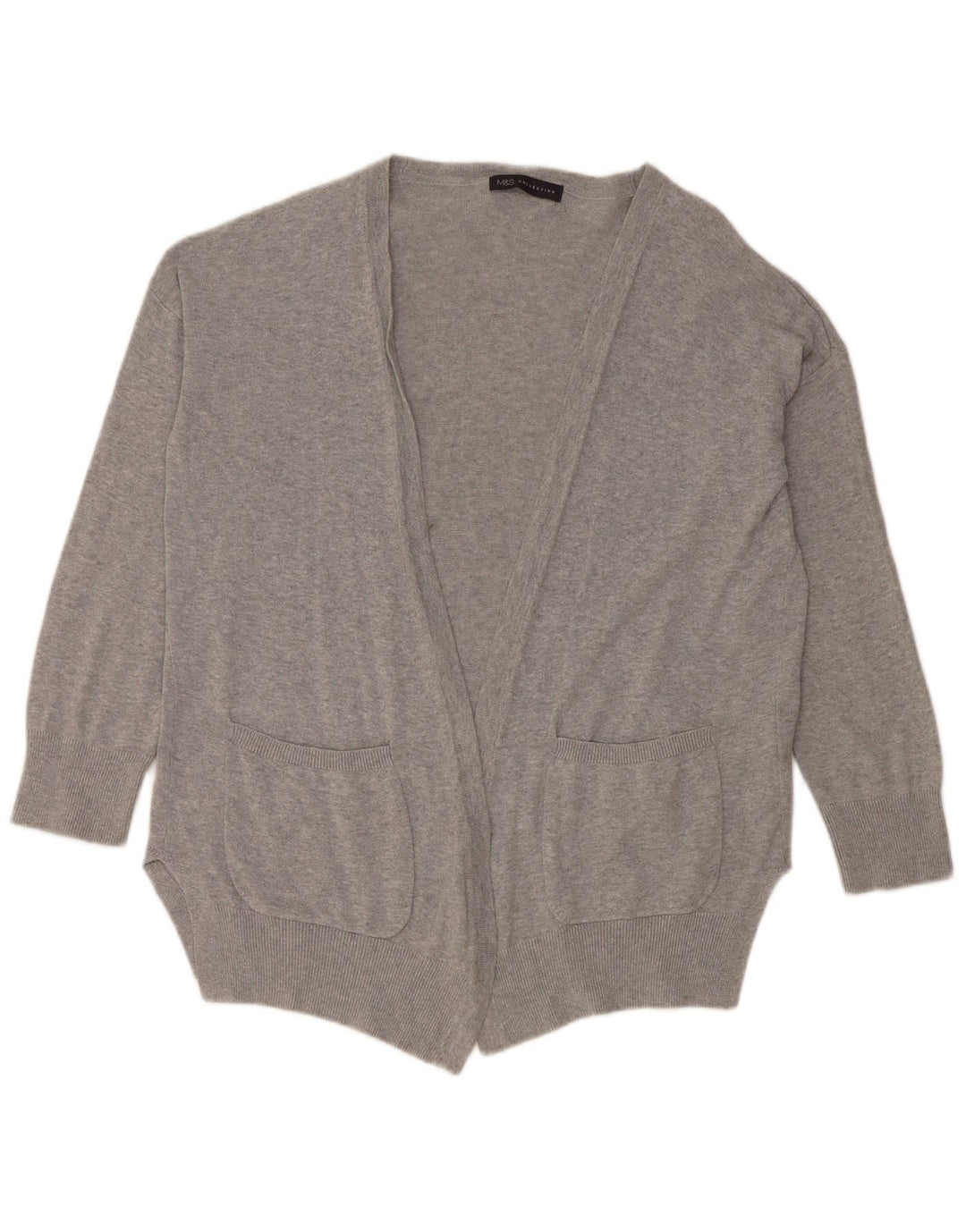 Maglione cardigan aperto oversize da donna Marks & Spencer UK 14 Grigio medio