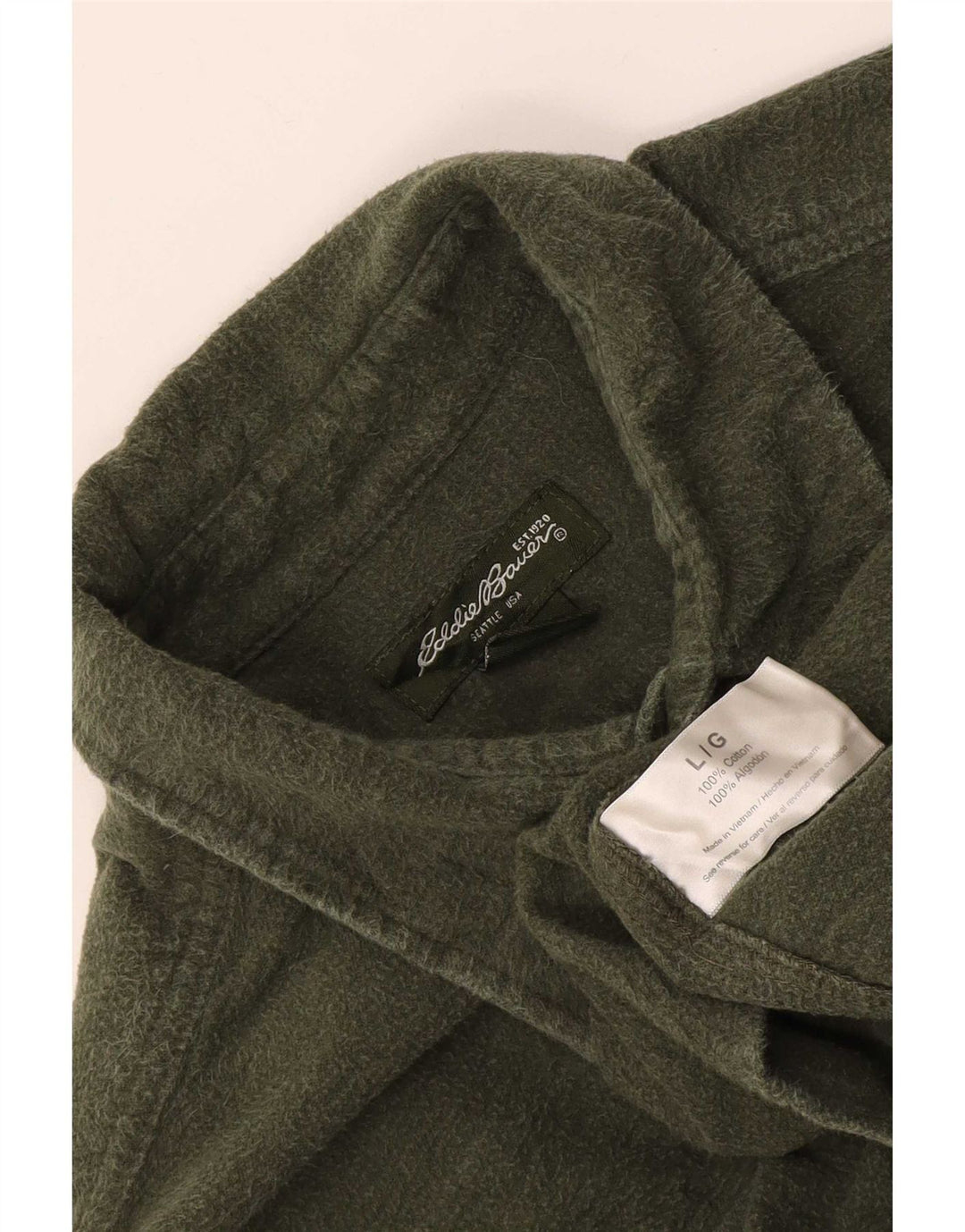 Eddie Bauer Camicia da uomo in flanella grande cotone kaki