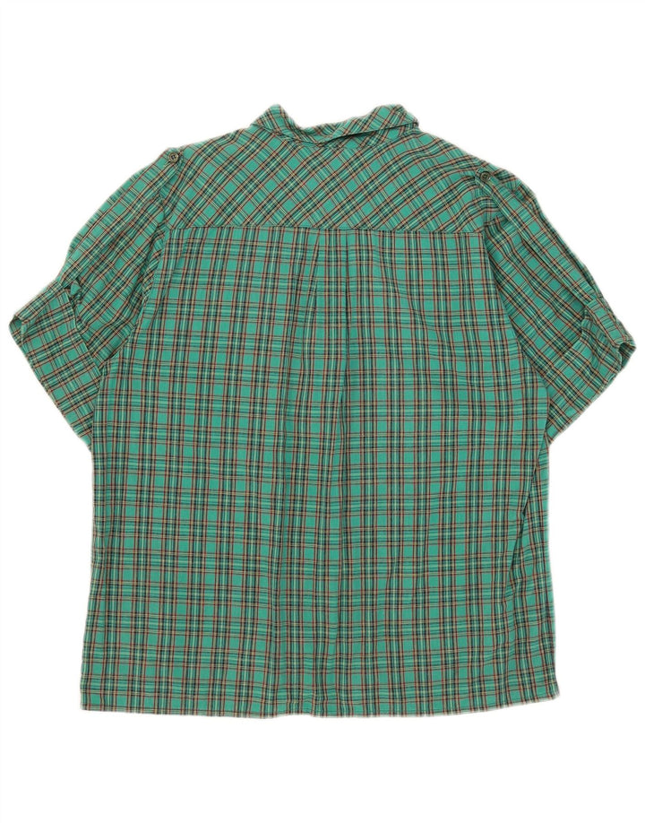 Camicia Donna Manica Corta Luisa Spagnoli IT 44 Cotone Check Verde Medio