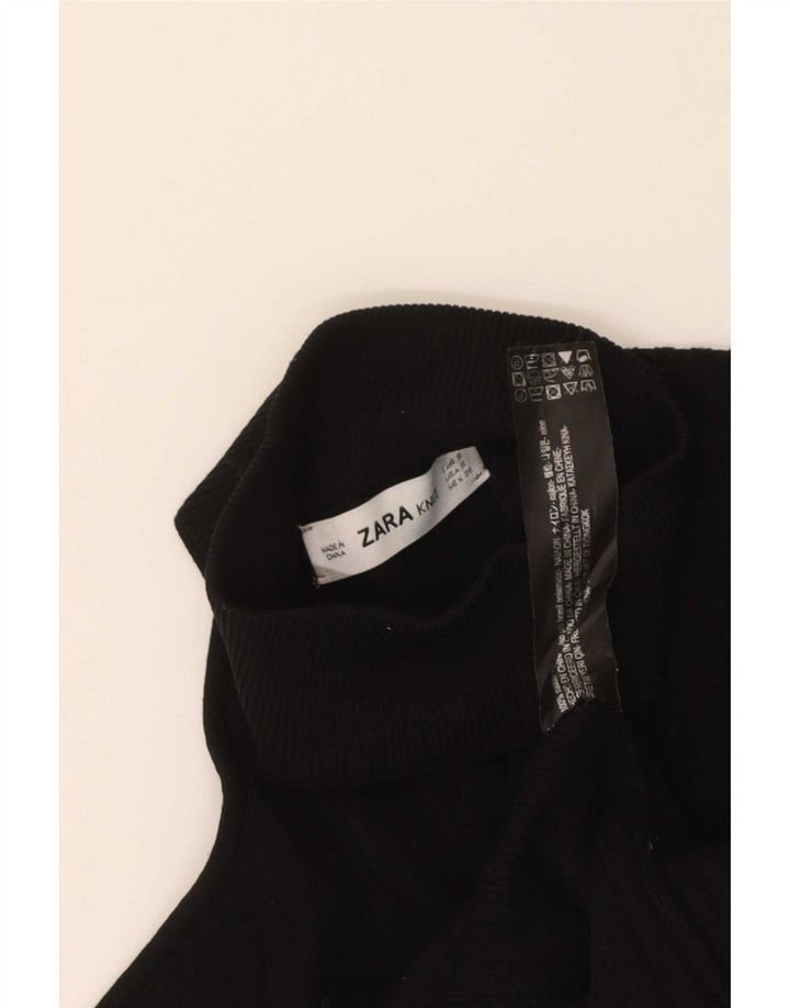 Top corto monospalla da donna Zara UK 8 piccolo nylon nero