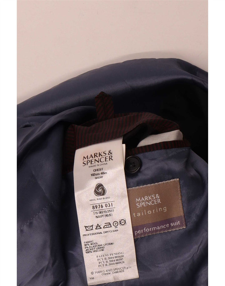 Giacca blazer doppiopetto da uomo Marks & Spencer UK 40 medio blu navy