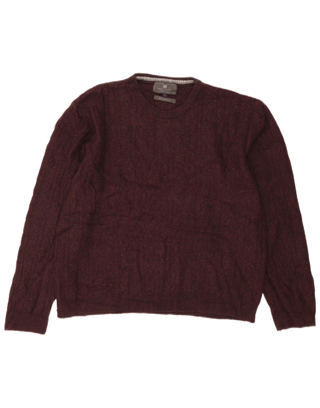 Maglione maglione girocollo vestibilità regolare da uomo Marks & Spencer grande bordeaux