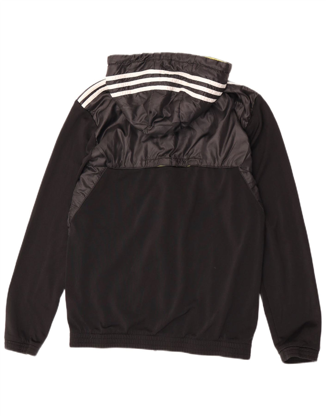 Giacca da tuta da uomo con cappuccio Adidas UK 38/40 Medium Nero Poliestere