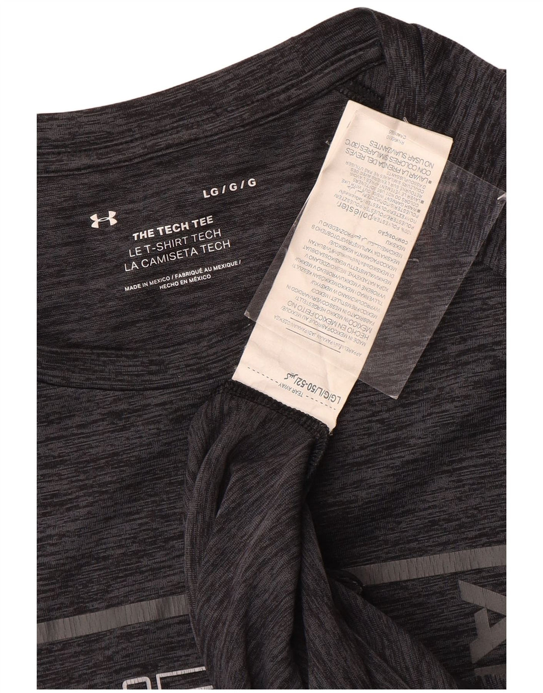 T-shirt grafica da uomo Under Armour Top grande in poliestere chiazzato grigio