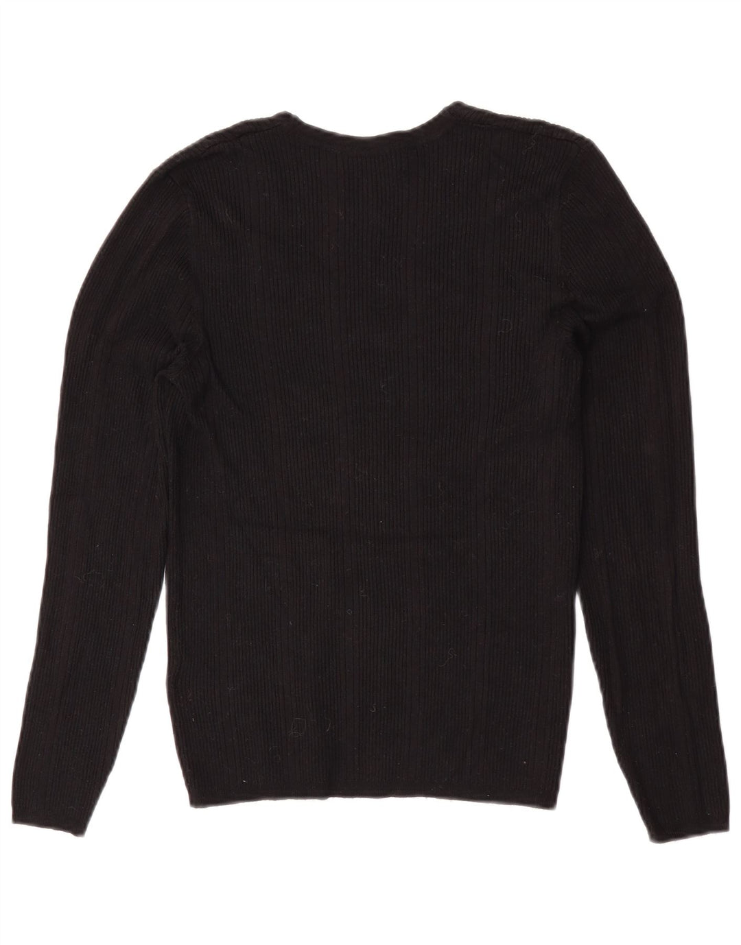 Maglione da donna Marks & Spencer con scollo a V UK 12 Viscosa nera media