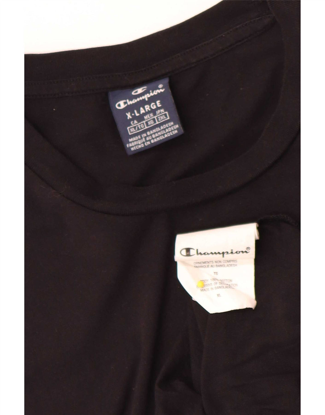 T-shirt da uomo Champion Top XL in cotone nero