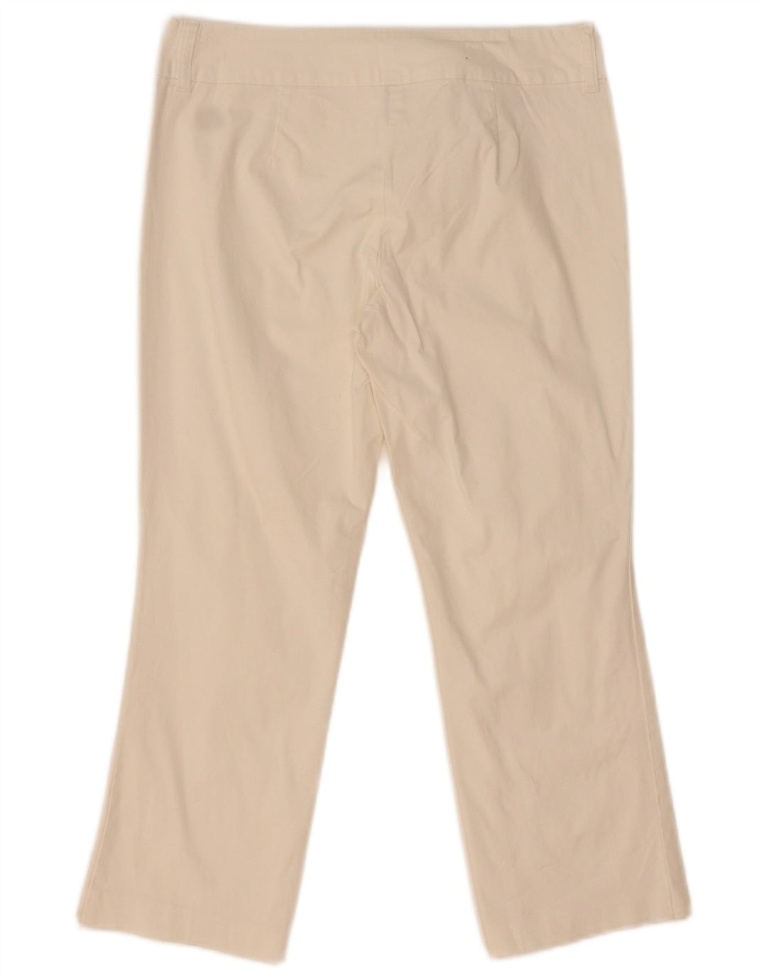 Pantaloni Capri Donna Benetton IT 44 Medio W31 L22 Cotone Bianco